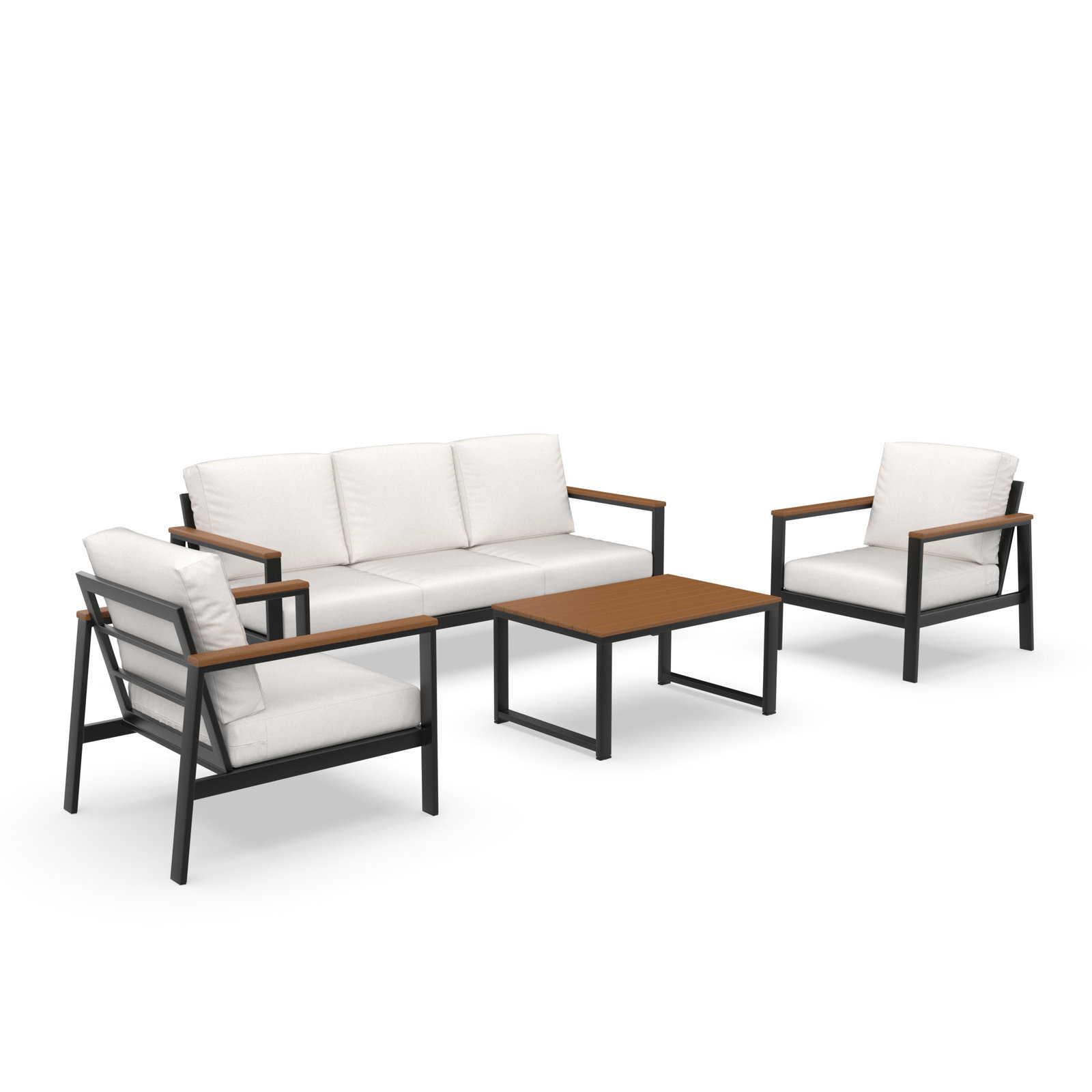 Townsend 5-Person Patio Seating Group, Sunbrella Canvas Natural