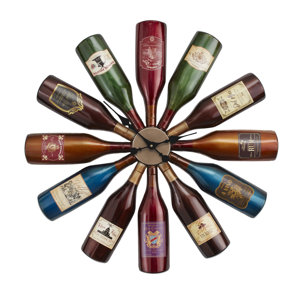 Iron Wine Bottle Wall Clock