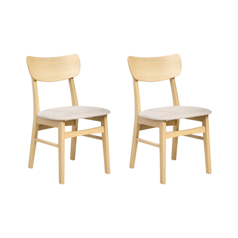 44cm H Fabric Upholstered Slat Back Side Chair, Natural