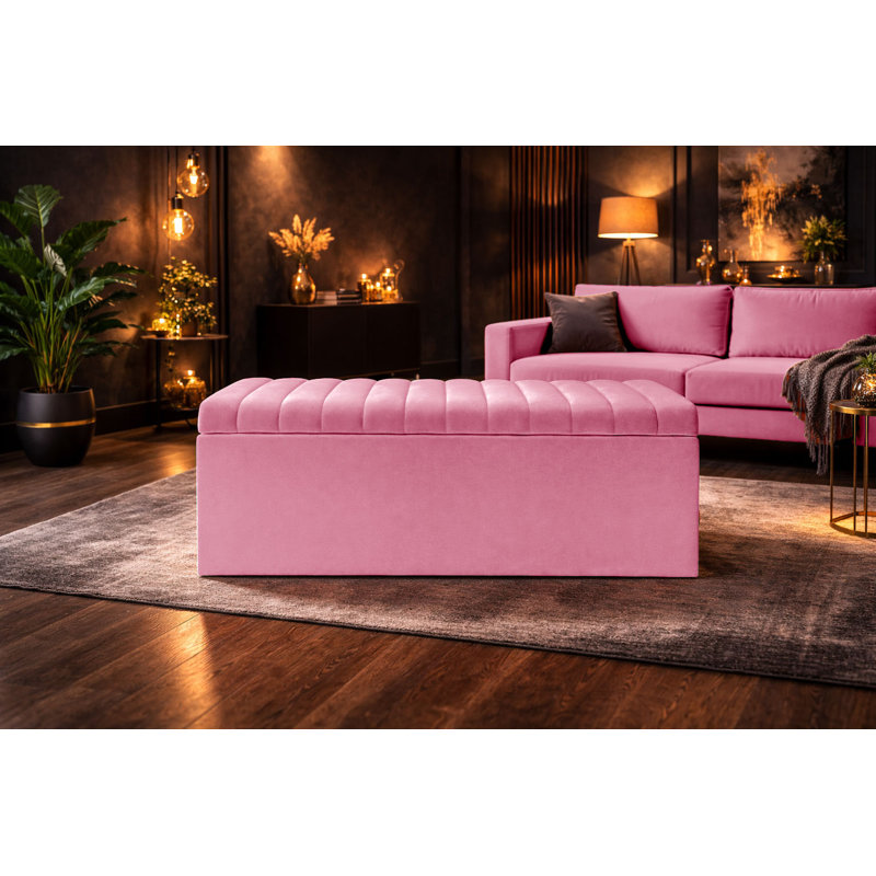 Royal Velvet Storage Ottoman Box with Hinged Lid | Lined Upholstered End of Bed Storage Bench | Soft  Close Storage Seat | Made in UK