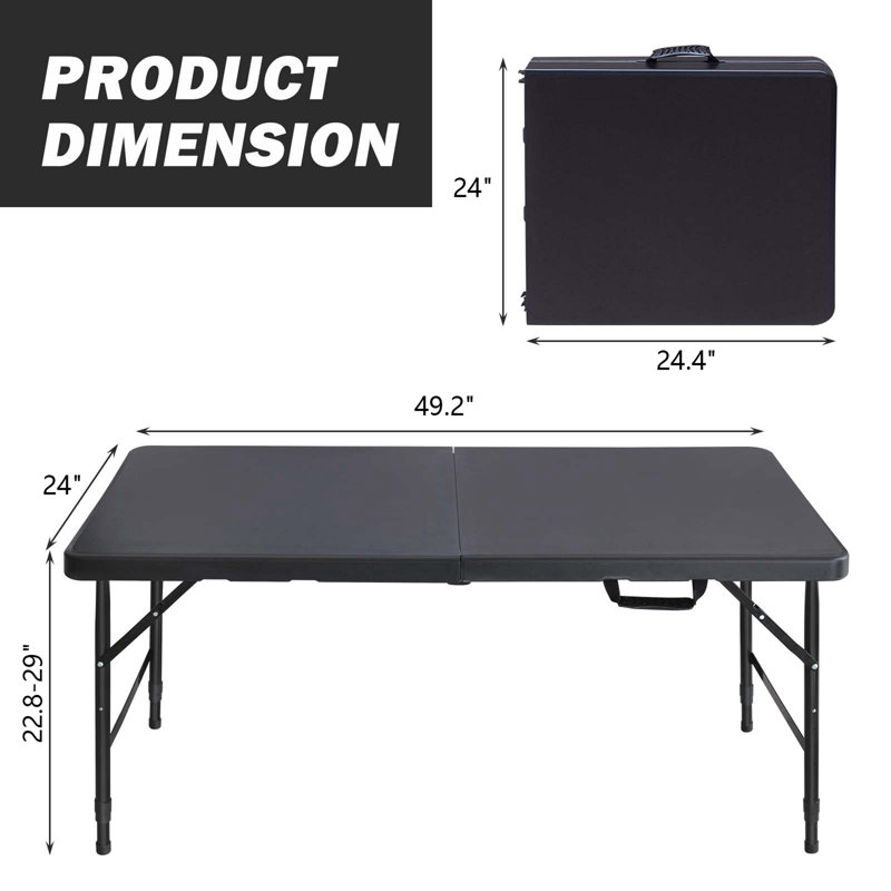 Table pliante portative 4 pi 4 po poids pliable intérieur et extérieur 135 kg