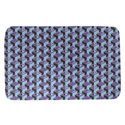 Patricia Geoffrey Two Colour Dark Skyscrapers Pattern Bath Mat