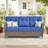 75" Wicker 3-Seat Sofa, Outdoor Conversation Furniture, All-Weather Rattan Couch, Steel Frame Couch With Cushions For Garden, Poolside, Porch-676659037