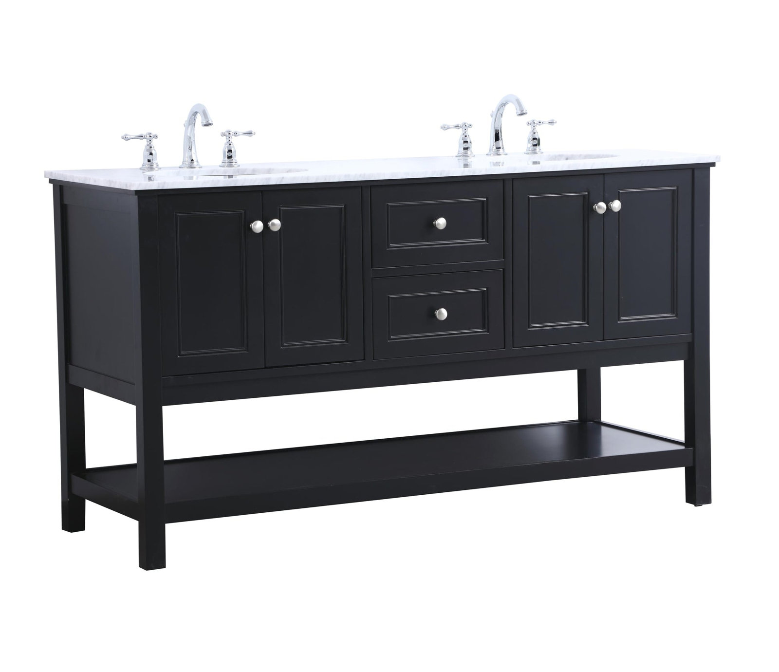 Bonsai 60'' Double Bathroom Vanity, Black