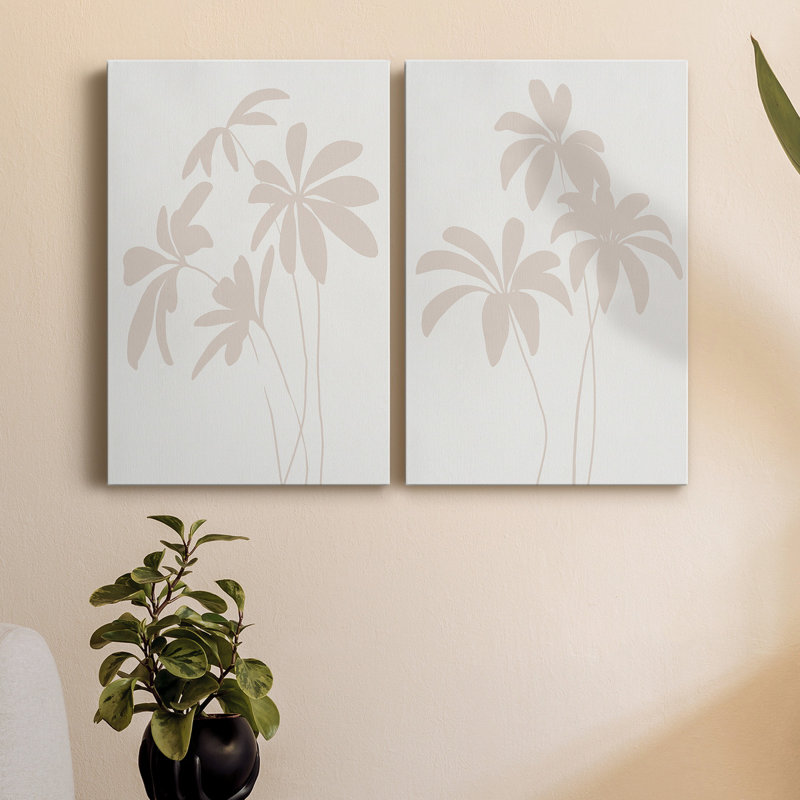 Toile tendue avec châssis Schefflera I - prêt à accrocher, H 60 po x l 80 po x P 1 po
