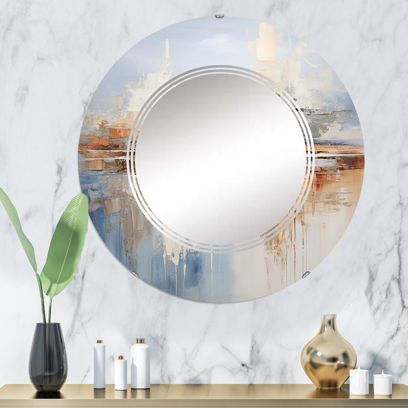 Banou - Miroir mural rond, 32 po x 32 po