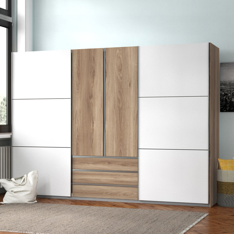 Branchburg 2 Door Wardrobe, White/Brown