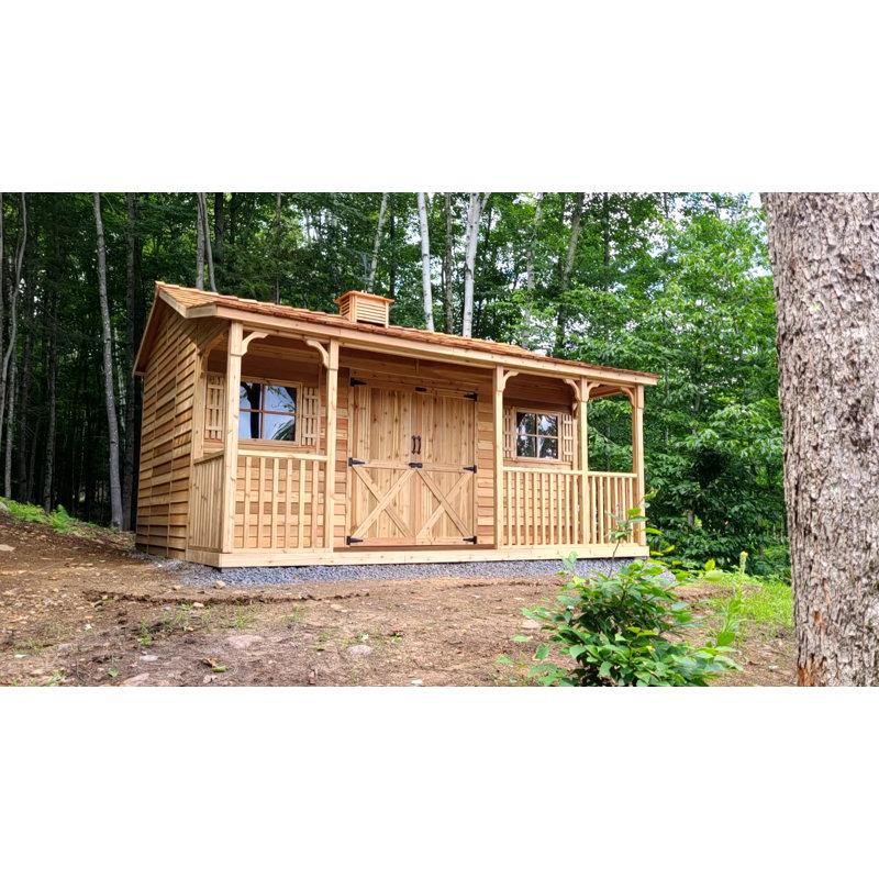 Remise en bois de cèdre rouge de l'Ouest l 16 pi. X P 14 pi. Ranchhouse