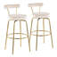 Tabouret de bar à hauteur fixe avec pivot en métal et velours - ensemble de 2