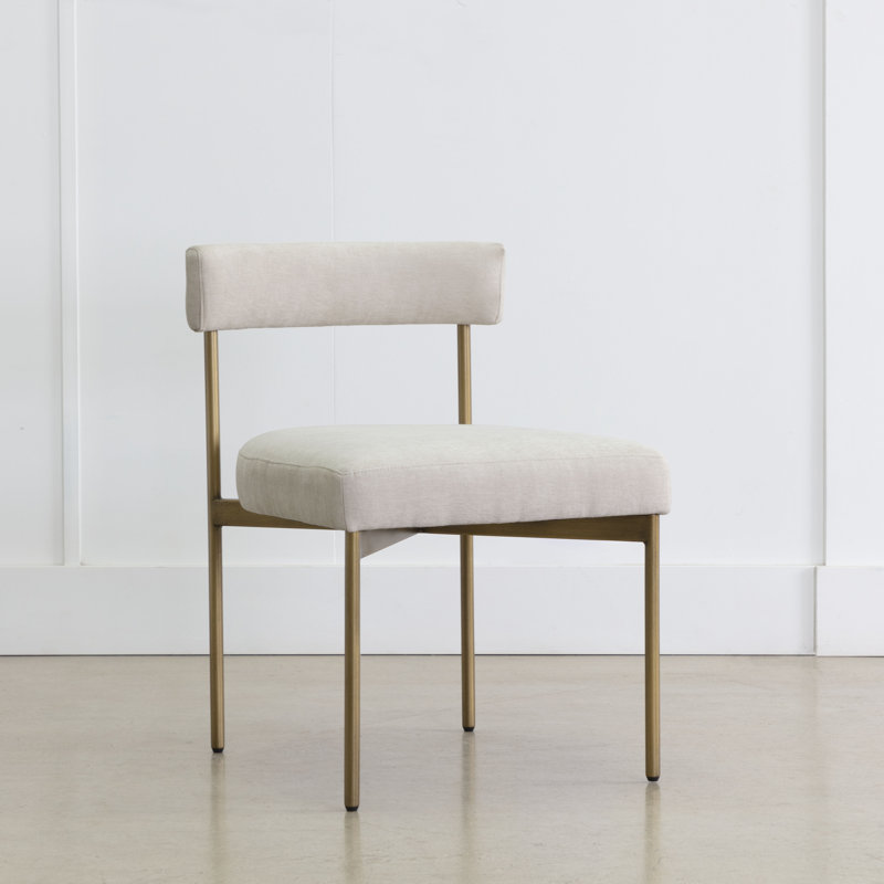 Seneca Upholstered Dining Chair, Cream, Gold