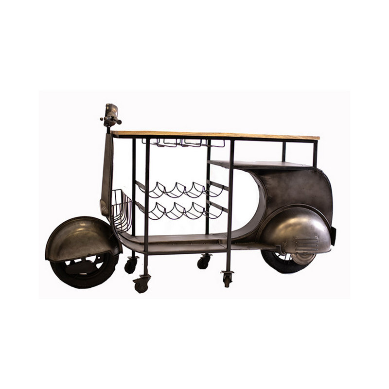 Support à vin de plancher en bois massif pour 8 bouteilles Lingerfelt et support en verre en bronze