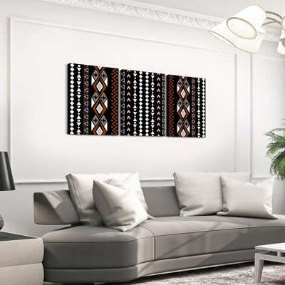 Southwestern Canvas Wall Art 12"x16" 3 Piece Country Tribal Western Poster Print Boho Arrows Diamond Aztec Wall Painting Brown Geometric Framed Canvas Prints