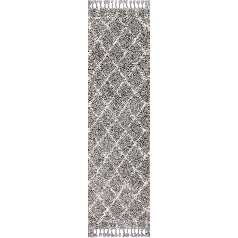 Tapis gris / ivoire Cantera, Tapis de couloir 2 pi 3 po x 8 pi