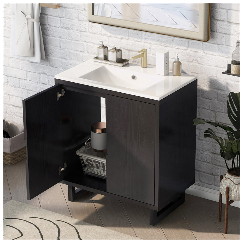 Ensemble de meuble-lavabo 30 "avec lavabo, Noir