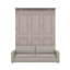 Grand lit escamotable avec canapé et lumières DEL, armoire murale peu encombrante, bois de pin massif robuste et cadre en bois aggloméré