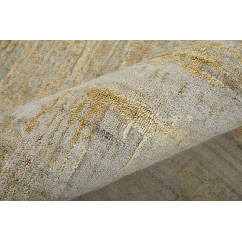 Eastfield Abstract Area Rug in Beige/Gold/Ivory, Rectangle 2' x 3'