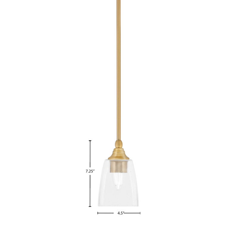 Mini-luminaire suspendu à 1 lumière avec tige pivotante droite, Laiton New Age