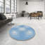 Tapis bleu à motif géométrique Tesoro-711539795
