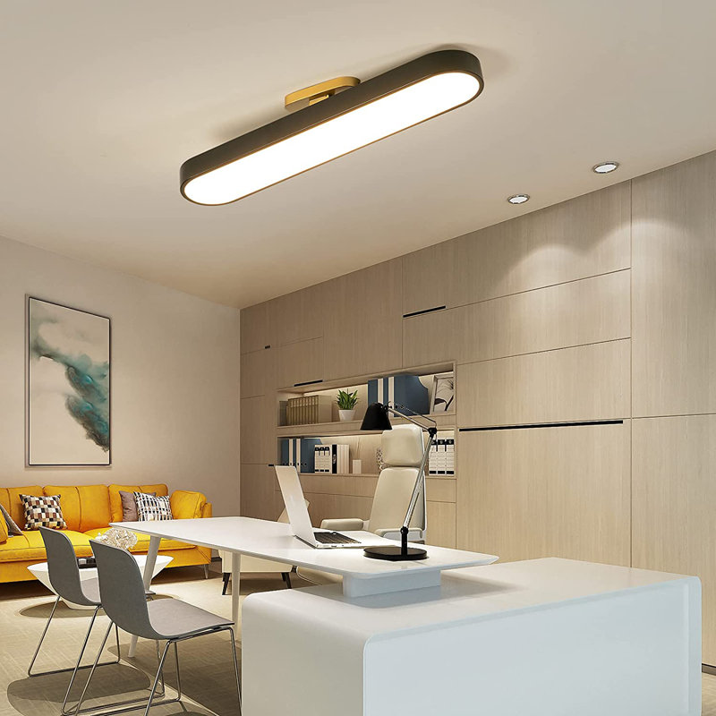 Cherron Acrylic LED Semi Flush Mount, Black