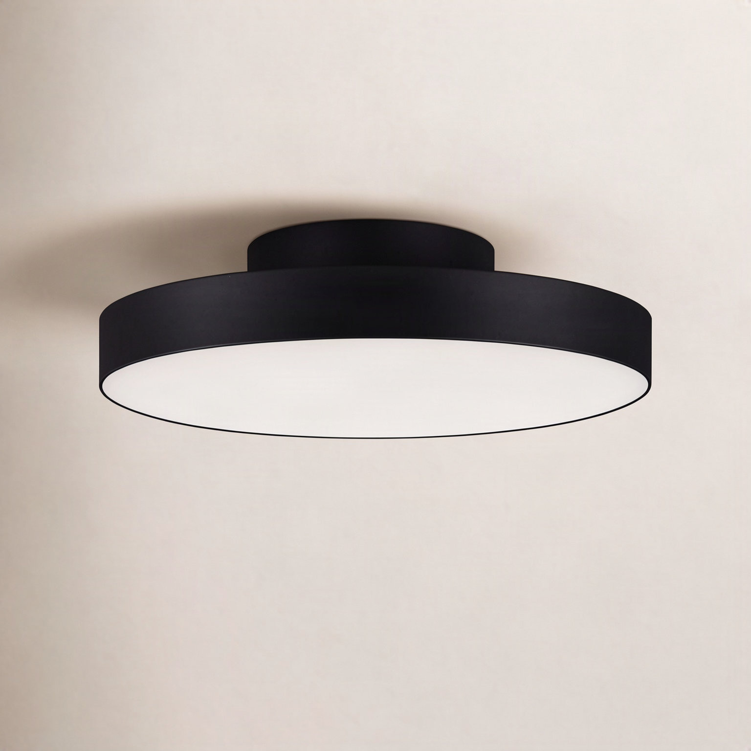 Randall Single Light Acrylic LED Flush Mount, Black, 0.75" H 7" W x 7" D