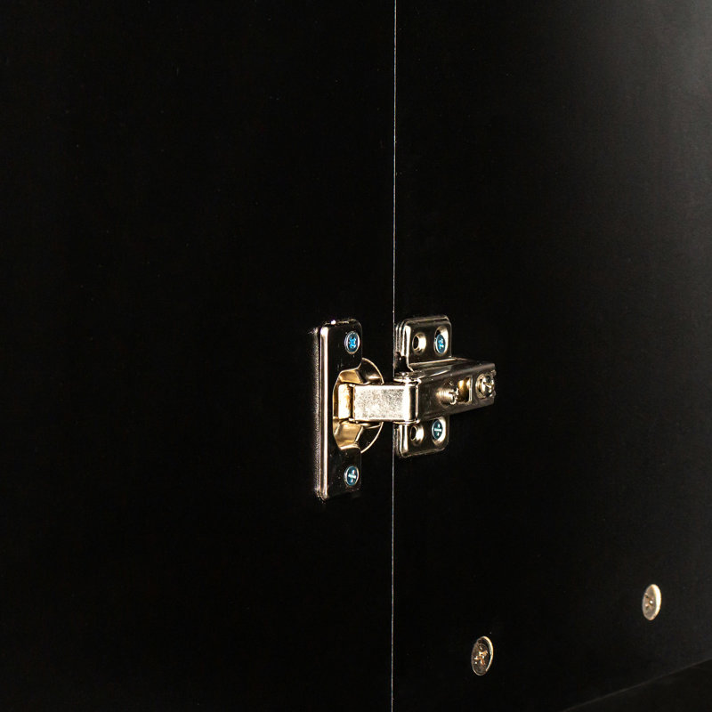 Armoire de rangement autoportante noire pour la cuisine et la salle à manger. Tablettes. 13,63 x 11,69 x 76,48, 58,03 lb Option élégante. Armoire de salle à manger. Apparence élégante.