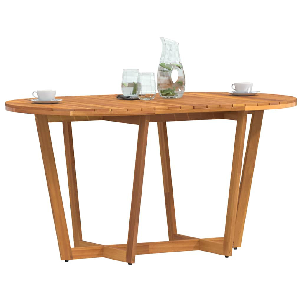 Garden Dining Table Oval Solid Wood Acacia
