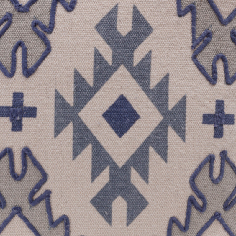 Geometric 100% Cotton Throw Square Pillow Cover, Polyester, Blue/Gray