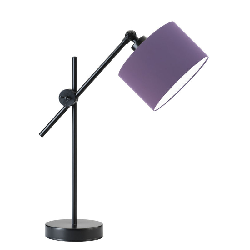 Gartha Adjustable Metal Desk Lamp, Black, Violet