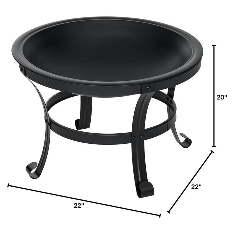 Petit foyer d'extérieur au feu de bois en acier DIDADI 22 pouces avec pare-étincelles, grille à bûches, tisonnier, pour le patio