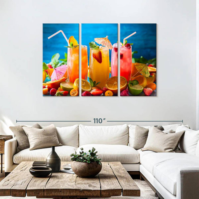Yarlin Summer Fruit Juices, 48" H x 74" W