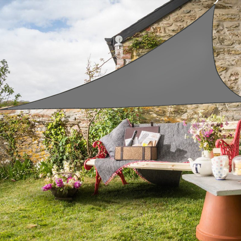 Drumraymond 3.6m x 3.6m x 3.6m Triangular Sun Shade Sail, Anthracite