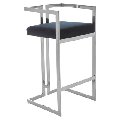 Carwell Upholstered Counter Stool with Metal Frame