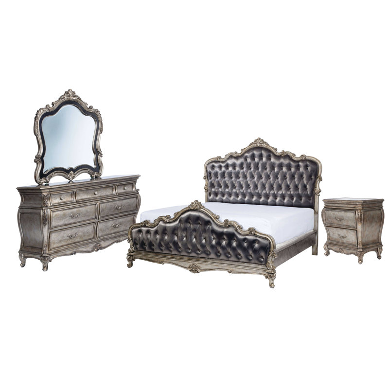 Ensemble de chambre à coucher configurable 4 pièces Waldorf