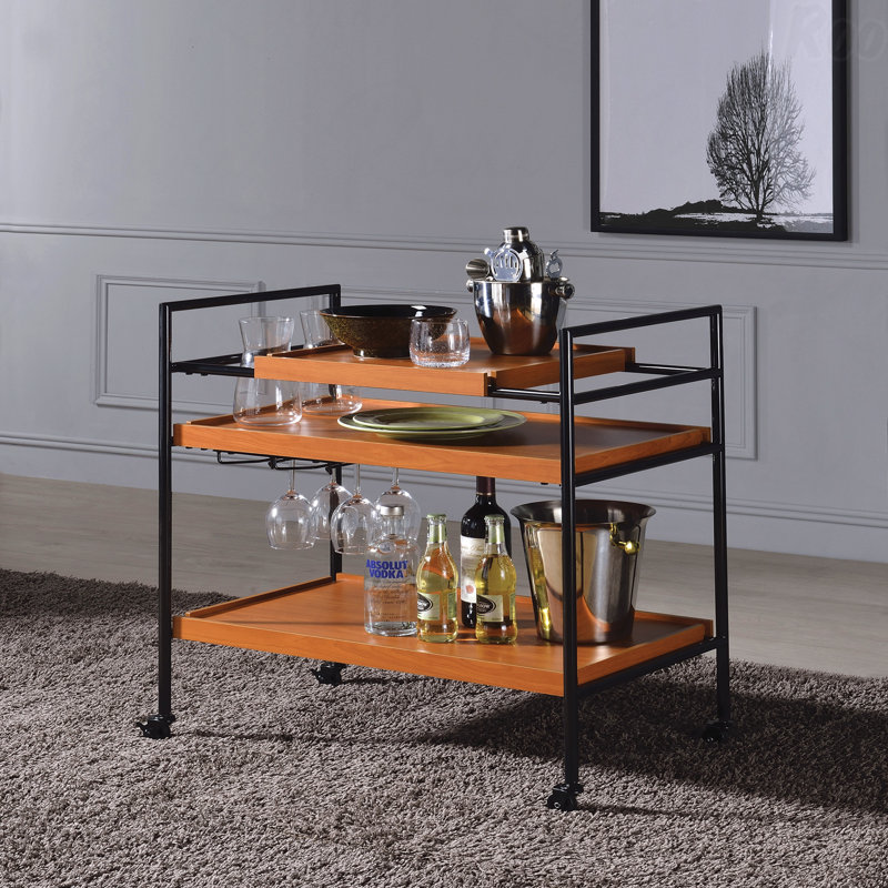 Serving Cart With Stemware Rack