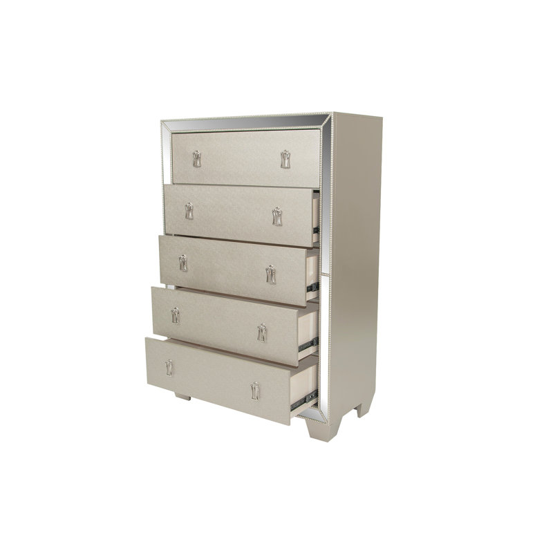 Meuble de chambre traditionnel à finition argentée 1 pièce