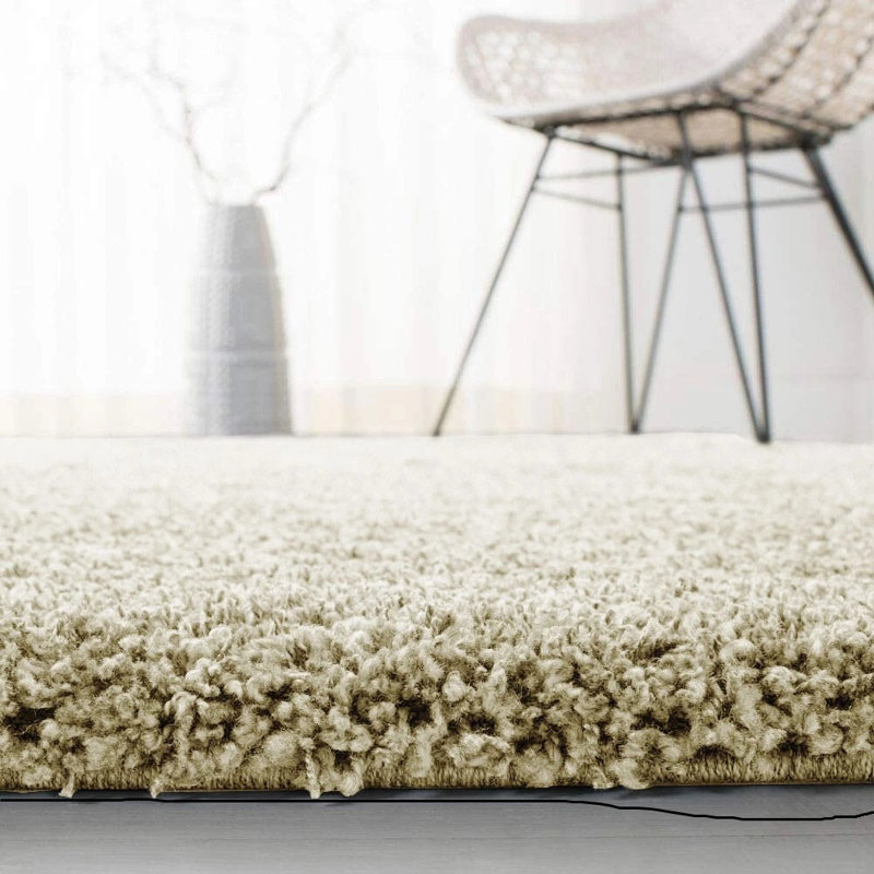 Solid Colour Shag Area Rug, Rectangle 80 x 150 cm