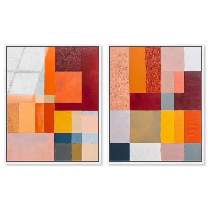 «Vibrant Repose Duet», ensemble de décorations murales modernes par Art Remedy, 36 x 45, H 45 po x l 36 po