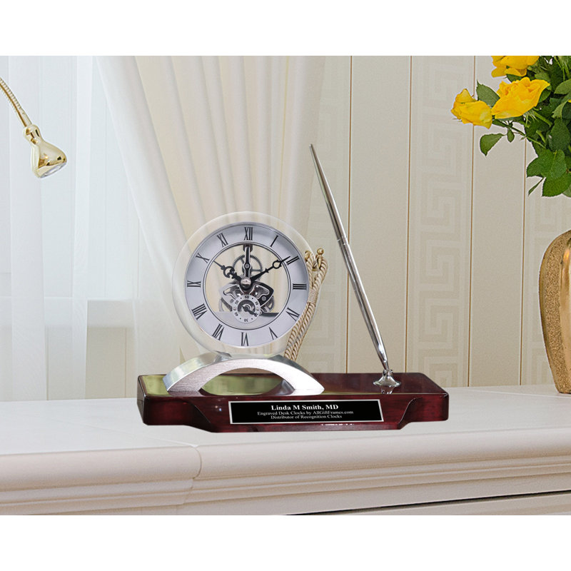 Horloge de table en bois argent, Oui