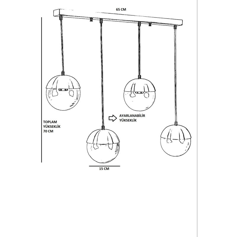 Chandle Chandelier, Gold