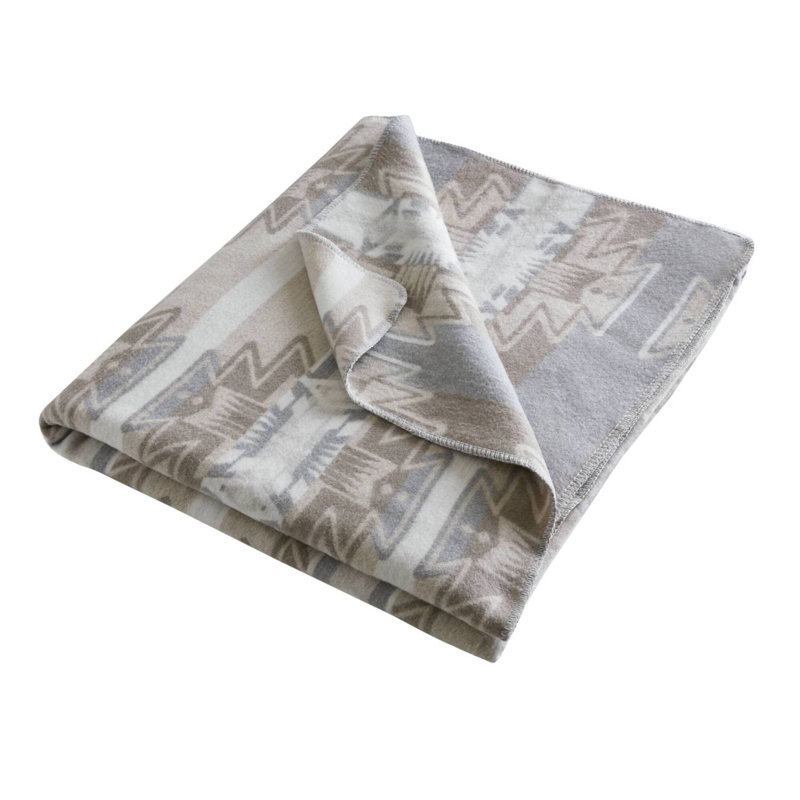 Couverture douce en mélange de coton jacquard avec bordure à coutures durables, Multi