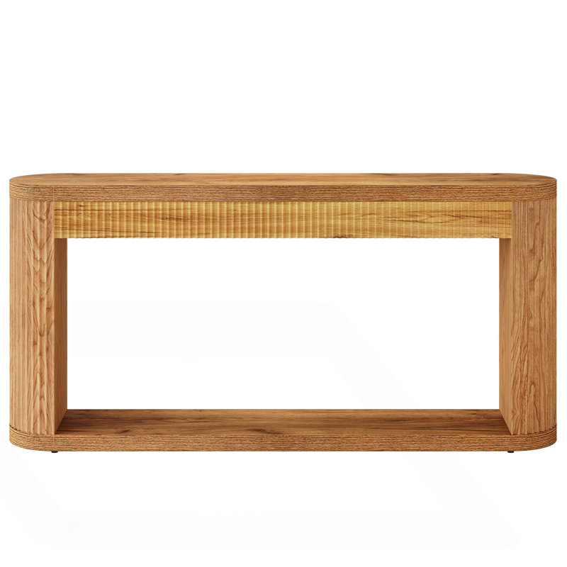 Narrow Fluted Console Table With Storage