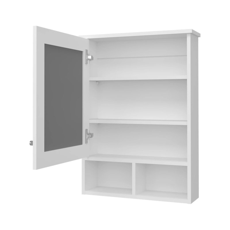 Pharmacie avec porte et miroir inclus, Blanc