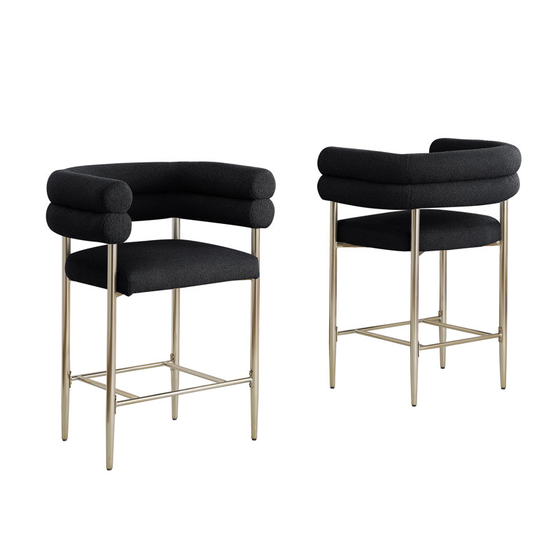 Tabouret de comptoir court 26 po Pompano, Noir