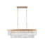 Lustre en cristal ajustable, structure en fer, style industriel moderne, pour salon, cuisine ou chambre à coucher - Doré