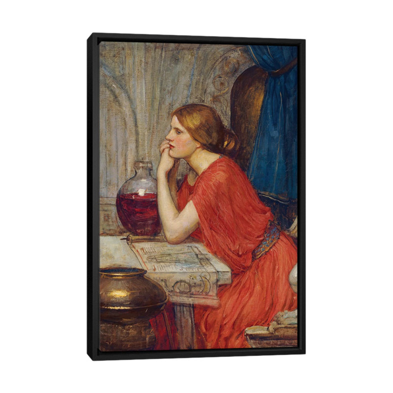 « circe, c. 1911-14 » par john william, impression sur toile waterhouse, H 26 po x l 18 po x P 1,5 po, Toile avec cadre noir