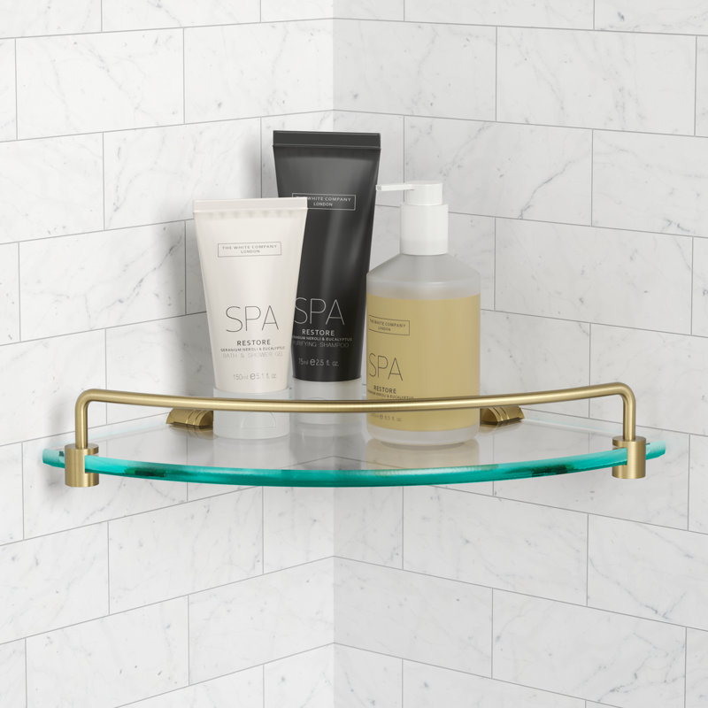 Elie Triangle Metal Corner Shelf, Gold