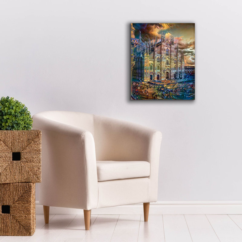 «Milan Italy Domm Cathedral» par Pedro Gavidia, art mural sur toile, L 20 po x H 24 po