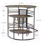 Table de bar ovale en métal et bois brun 43,3 x 43,1 x 15 po avec rangement pour bouteilles de vin-130153845