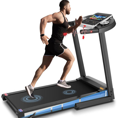 Homdox 3.25Hp Treadmill Electric Cardio Running Machine With 10” Touchscreen,3D Virtual Sports Scenes,Manual Incline Foldable Walking Machine For Home