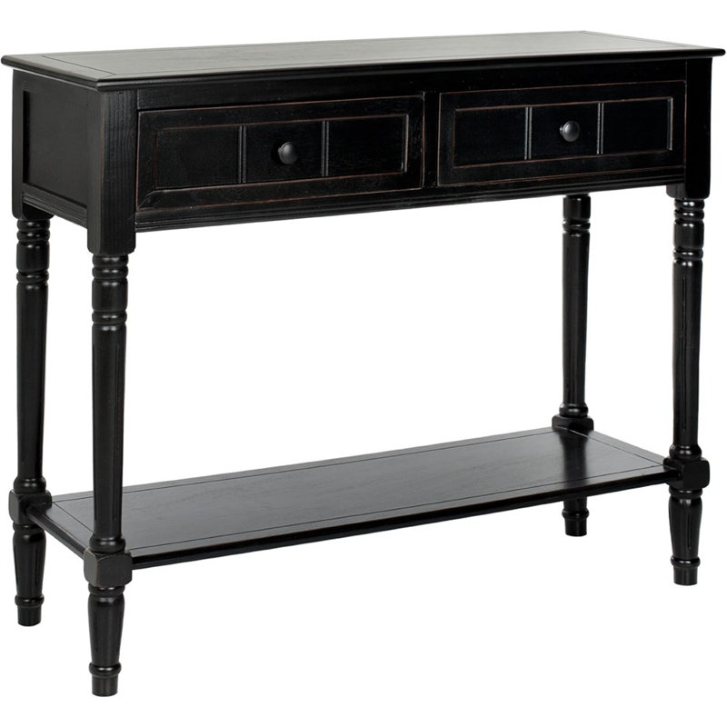 Distressed/Black 2-Drawer Console Table